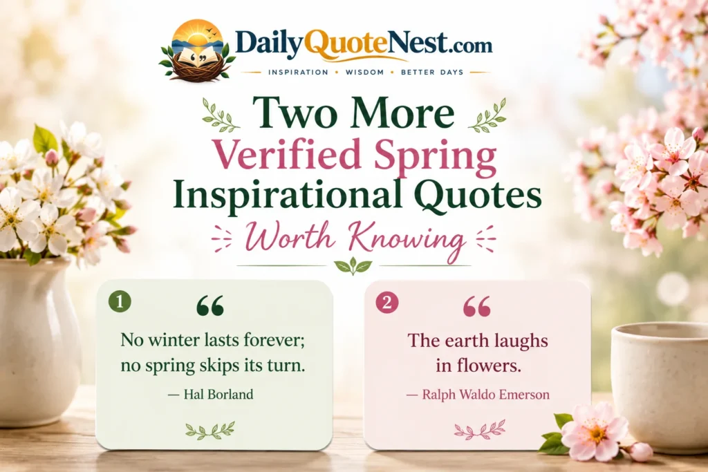 Two More Verified Spring Inspirational Quotes Worth Knowing